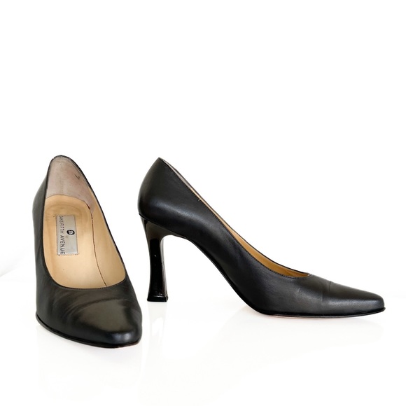 Saks Fifth Avenue Anthracite Heels 35.5 - Picture 2 of 14